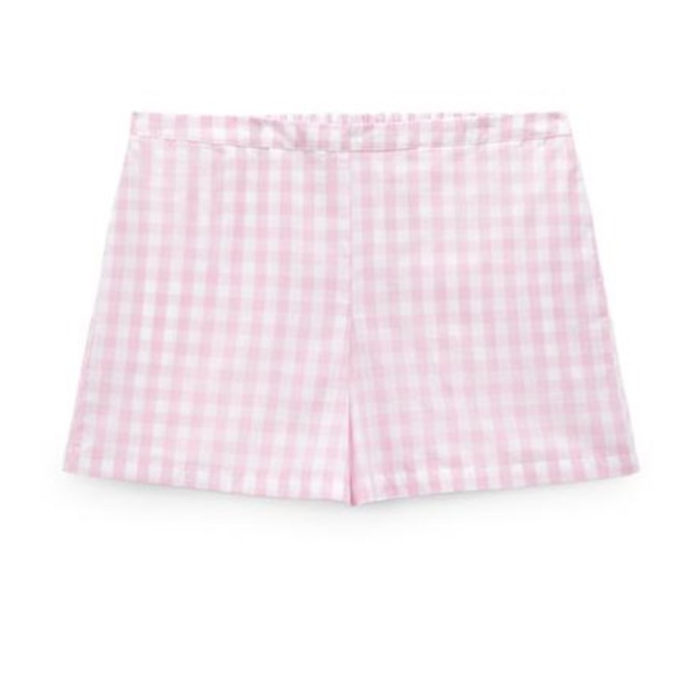 NWOT Zara Barbie Collection Pink Gingham Women's Shorts Size XS